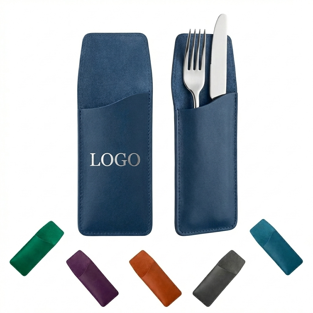 Portable Cutlery Roll in Multicolor PU Leather