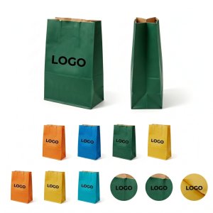 Colorful Grease-Proof Kraft Food Bags with Branding Space