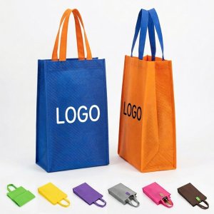 Lightweight & Durable Non-Woven Wine Bottle Carrier Bag