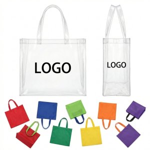 Reusable PVC & Fabric Tote Bag Set for Eco-Friendly Gifting