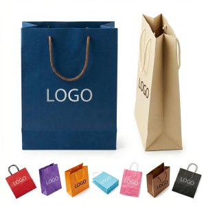 Eco-Friendly Kraft Paper Gift Bags with Rope & Twist Handles - Biodegradable & Recyclable