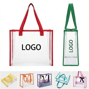 Clear PVC Multi-Color Handle Tote Bag for Stadiums & Events