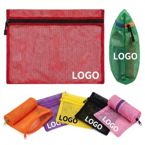Multicolor Mesh A4 File Organizer with Secure Zipper