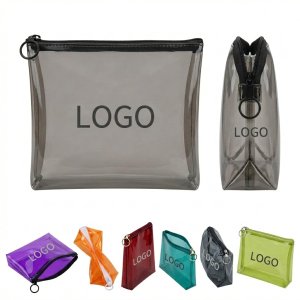 Clear PVC Cosmetic Tote Bag with Zipper for Beauty Essentials and Travel