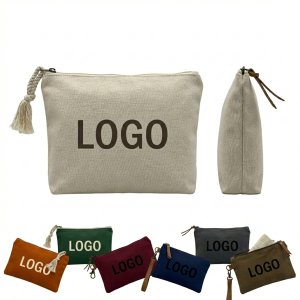 Premium Canvas Cosmetic & Pencil Case with Smooth Zipper - Versatile Travel Organizer