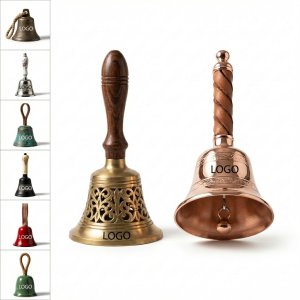 Assorted Brass & Metal Hand Bells - Multi-Color Collection